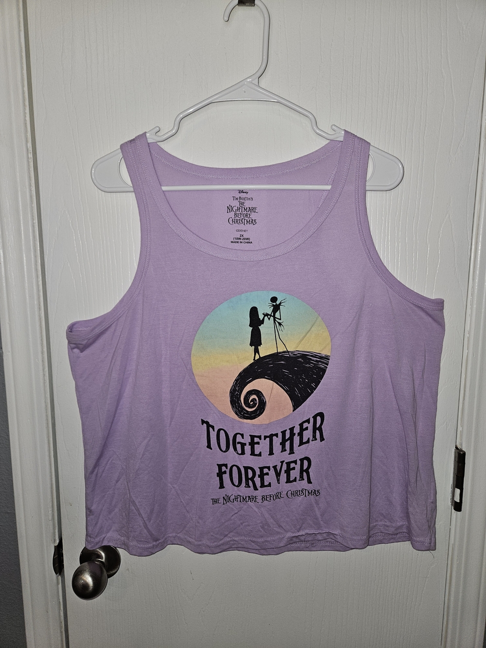 Disney The Nightmare Before Christmas Lavender Tank Top with Sunset Graphic